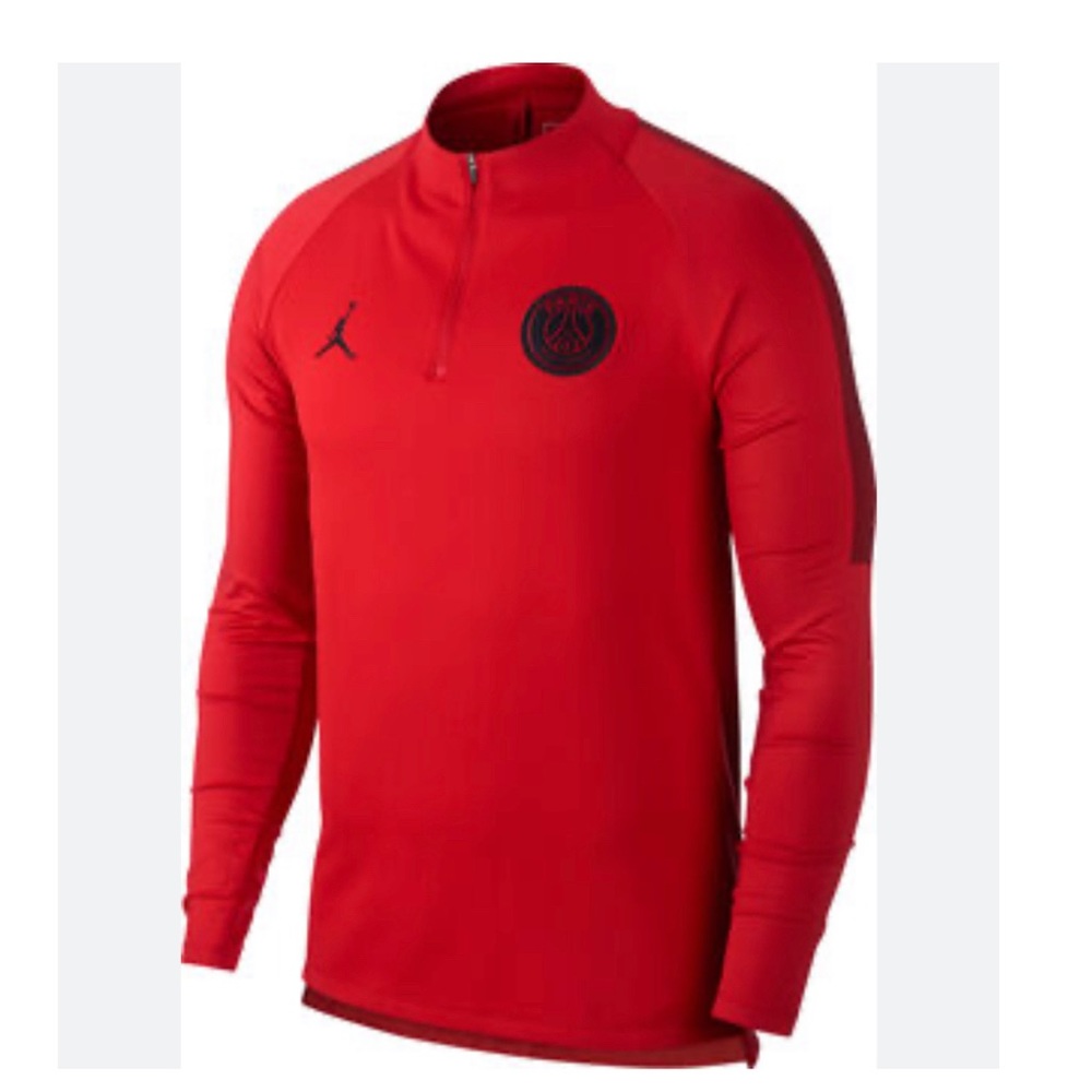 Psg Jumpman 1/4 zip red large soccer warmup like new
